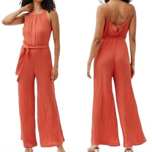 Bella Dahl Wide Leg Smocked Cami Jumpsuit Small